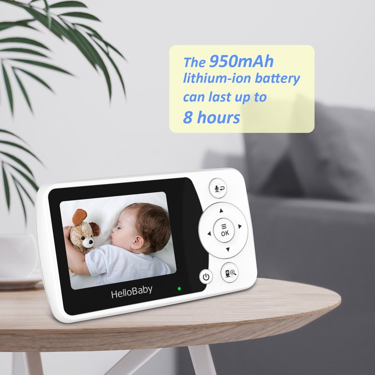 HelloBaby HB31 Night Vision baby monitor with Camera and Audio, 1000ft, No Wifi, Lullaby, 2.4" LCD.