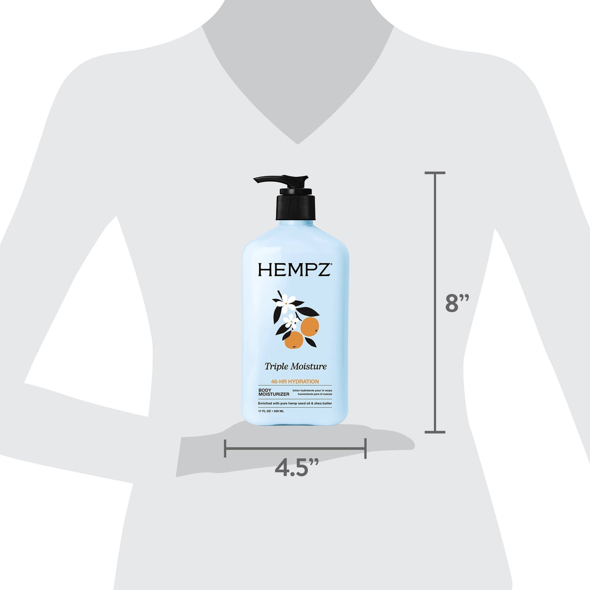 Hempz Triple Moisture Hydrating Body Lotion for Mature & Dry Skin, 17 fl oz