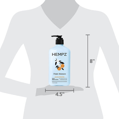 Hempz Triple Moisture Hydrating Body Lotion for Mature & Dry Skin, 17 fl oz