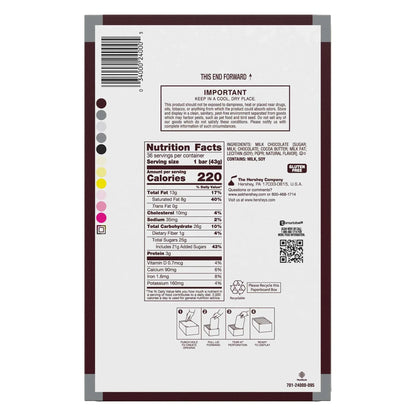 Hershey's Milk Chocolate, 1.55 oz, 36-count