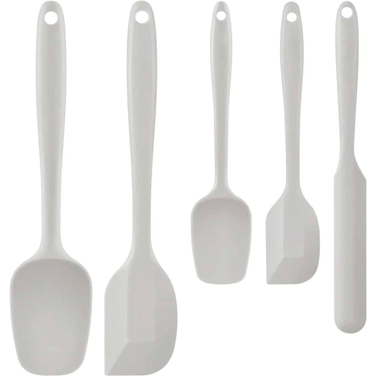 Food Grade Silicone Rubber Spatula Set for Baking, TAIMASI 5Pcs Cooking Utensil Set, High Heat Resistant Non Stick Dishwasher BPA-Free-Gray