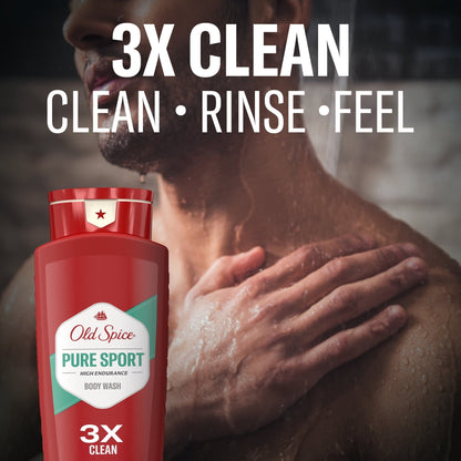 High Endurance Body Wash for Men, Pure Sport Scent, 24 FL OZ (709 mL) Twin Pack