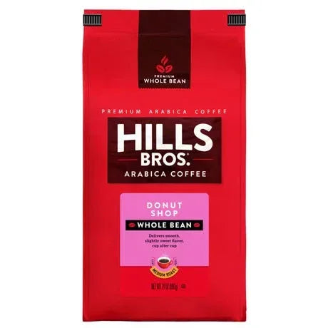 Hills Bros. Coffee Donut Shop - Medium Roast - Whole Bean - Premium Arabica