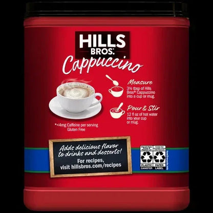 Hills Bros. Cappuccino Decaf French Vanilla - Instant Cappuccino Mix