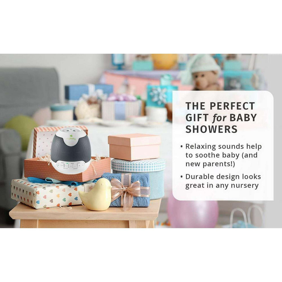 HoMedics My Baby Lullaby Sound Spa Sound Machine and White Noise Machine - Sounds & Projection, Plays 6 Sounds & Lullabies, Image Projector Featuring Diverse Scenes, Auto-Off