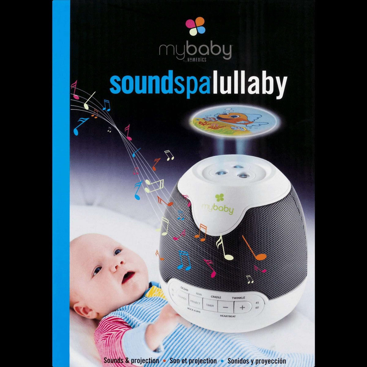 HoMedics My Baby Lullaby Sound Spa Sound Machine and White Noise Machine - Sounds & Projection, Plays 6 Sounds & Lullabies, Image Projector Featuring Diverse Scenes, Auto-Off