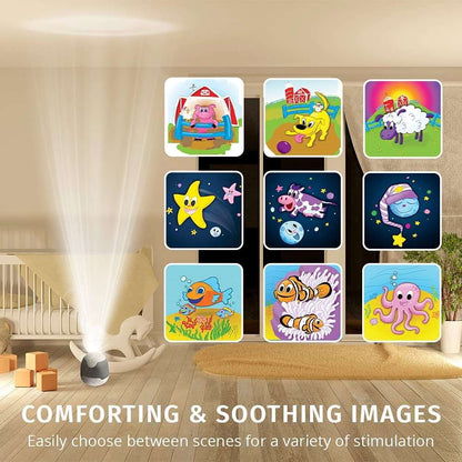 HoMedics My Baby Lullaby Sound Spa Sound Machine and White Noise Machine - Sounds & Projection, Plays 6 Sounds & Lullabies, Image Projector Featuring Diverse Scenes, Auto-Off