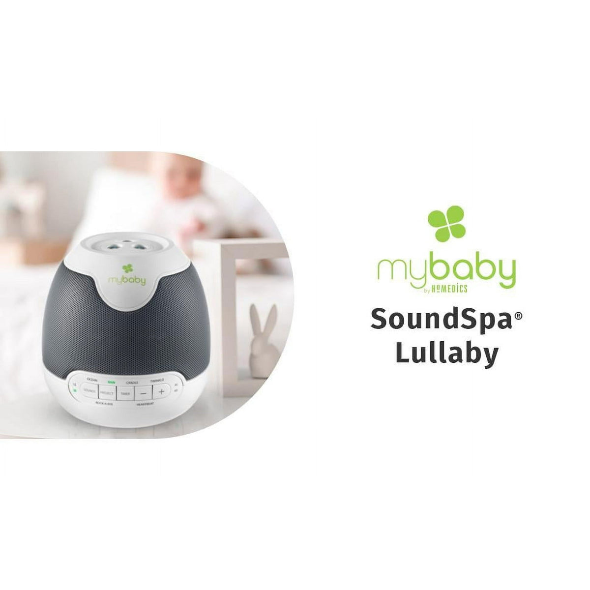 HoMedics My Baby Lullaby Sound Spa Sound Machine and White Noise Machine - Sounds & Projection, Plays 6 Sounds & Lullabies, Image Projector Featuring Diverse Scenes, Auto-Off