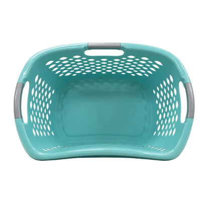 Home Logic 1.8 Bushel Hip Grip Plastic Laundry Basket, Teal, Adult