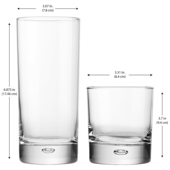 Home Essentials Bubble Sham Drinkware, Set of 16