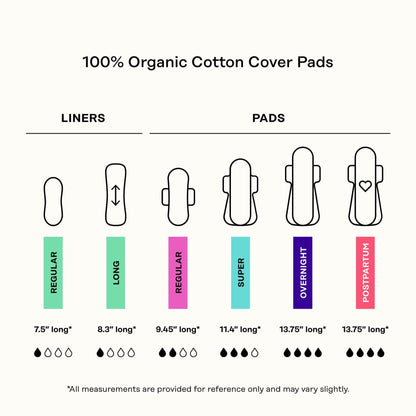 Honey Pot 100% Organic Cotton Cover Cooling Regular Overnight Duo Pads, 16 Count (PACK OF 3 )