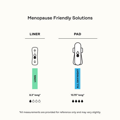 Honey Pot 100% Organic Cotton Cover Peri-menopause All Day and Night Pad, 11 Count (PACK OF 3 )