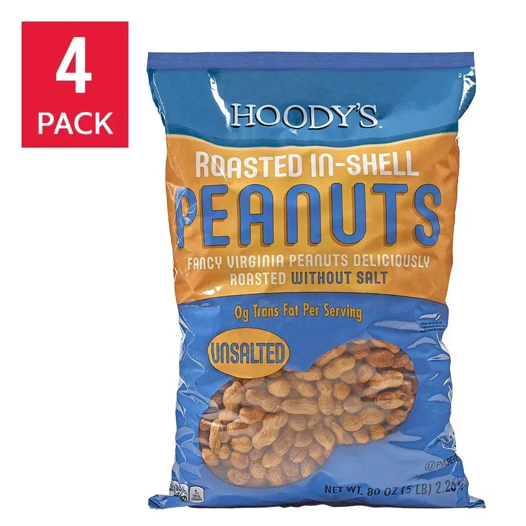 Hoody's Roasted Unsalted Peanuts 20 lbs, 4-pack