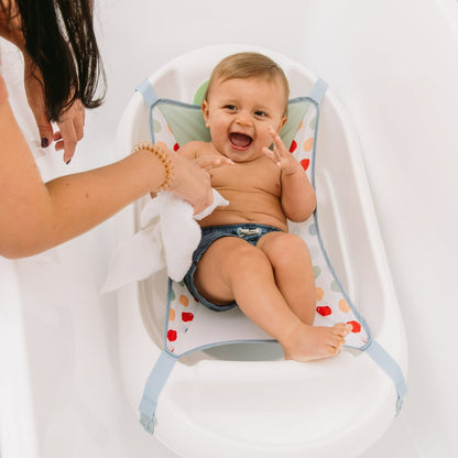 Hopscotch Lane 3-in-1 Baby Bathtub with Sling, White, Newborn to Toddler, Ages 0+ Months
