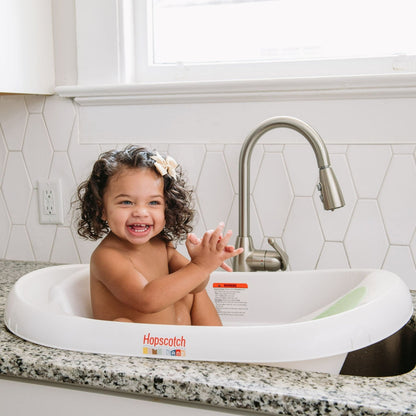 Hopscotch Lane 3-in-1 Baby Bathtub with Sling, White, Newborn to Toddler, Ages 0+ Months