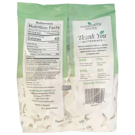 Hospitality Mints Thank You Buttermints, 26 oz