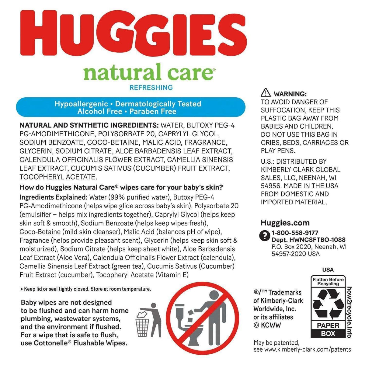 Huggies Natural Care Baby Wipes, Cucumber and Green Tea, 17 pk., 1088 Wipes