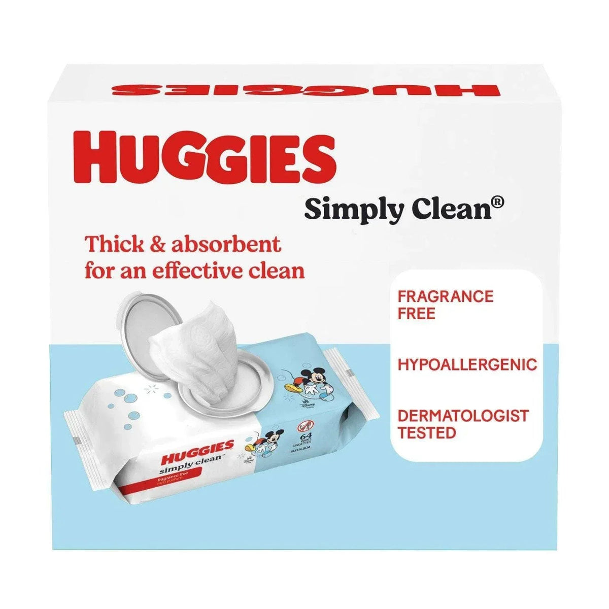 Huggies Simply Clean Unscented Baby Wipes, 18 pk., 1152 Wipes