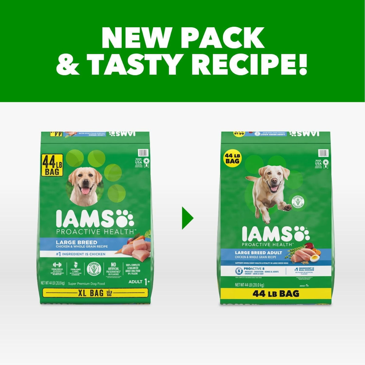 IAMS Proactive Health Large Breed Chicken Recipe Adult Dry Dog Food, Multi-sizes