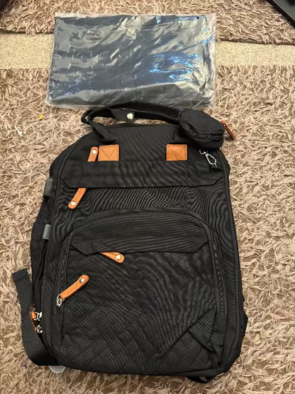 Mochila pañalera impermeable de gran capacidad – Bolso de maternidad con cambiador y bolsillos térmicos