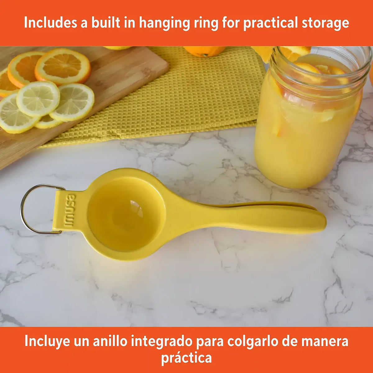 IMUSA Yellow Lemon Squeezer / IMUSA Exprimidor de Limones y Frutas Citricas, Amarillo