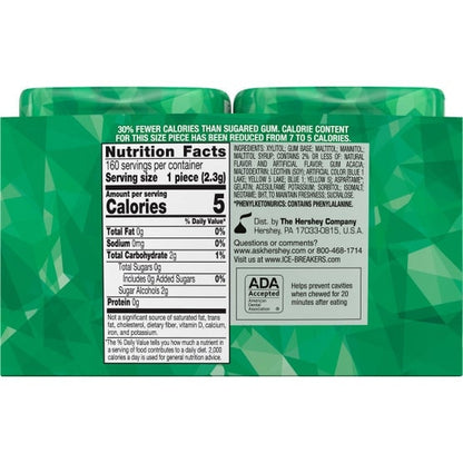 Ice Breakers Ice Cubes Sugar Free Gum, Spearmint, 40 pieces, 4-count