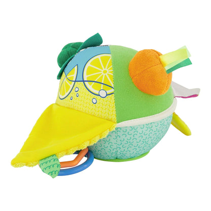 Infantino Busy Lil Soft Sensory Toy Ball with Activities for Babies 6-12 Months, Multicolor Fruits & Veggies