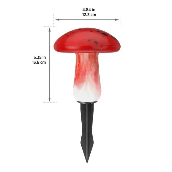 Infinity X1 Glass Solar Mushroom Landscape Lights, 2-pack