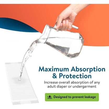 Inspire Incontinence Booster Pads Super Absorbent Incontinence Pad Insert Liner Women and Men Diaper Pads Inserts for Adult Diapers