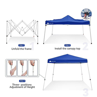 Ozark Trail 10' x 10' Instant Slant Leg Pop-up Canopy, Outdoor Shading Shelter