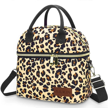 Insulated Lunch Bags for Women Men with Adjustable Shoulder Strap,AILKIN Large Lunch Box Tote Leakproof 8-12Hrs Cooler Reusable Thermal Lunch Bags for Women,Adults,School,Work,Office,Picnic,Daisy