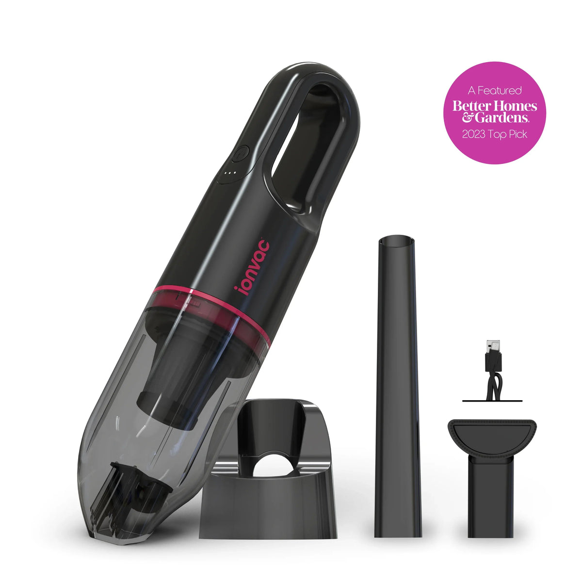 IonVac Handvac Handheld Cordless Vacuum, Pet-Friendly Multi-Surface Lightweight Vacuum Cleaner with USB Charging, Model #7441, Green
