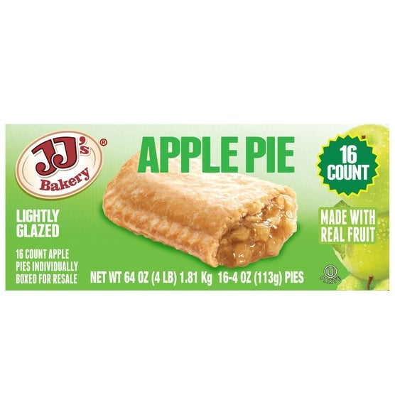 JJ's Bakery, Lightly Glazed Apple Pie, 4 oz, 16-Count
