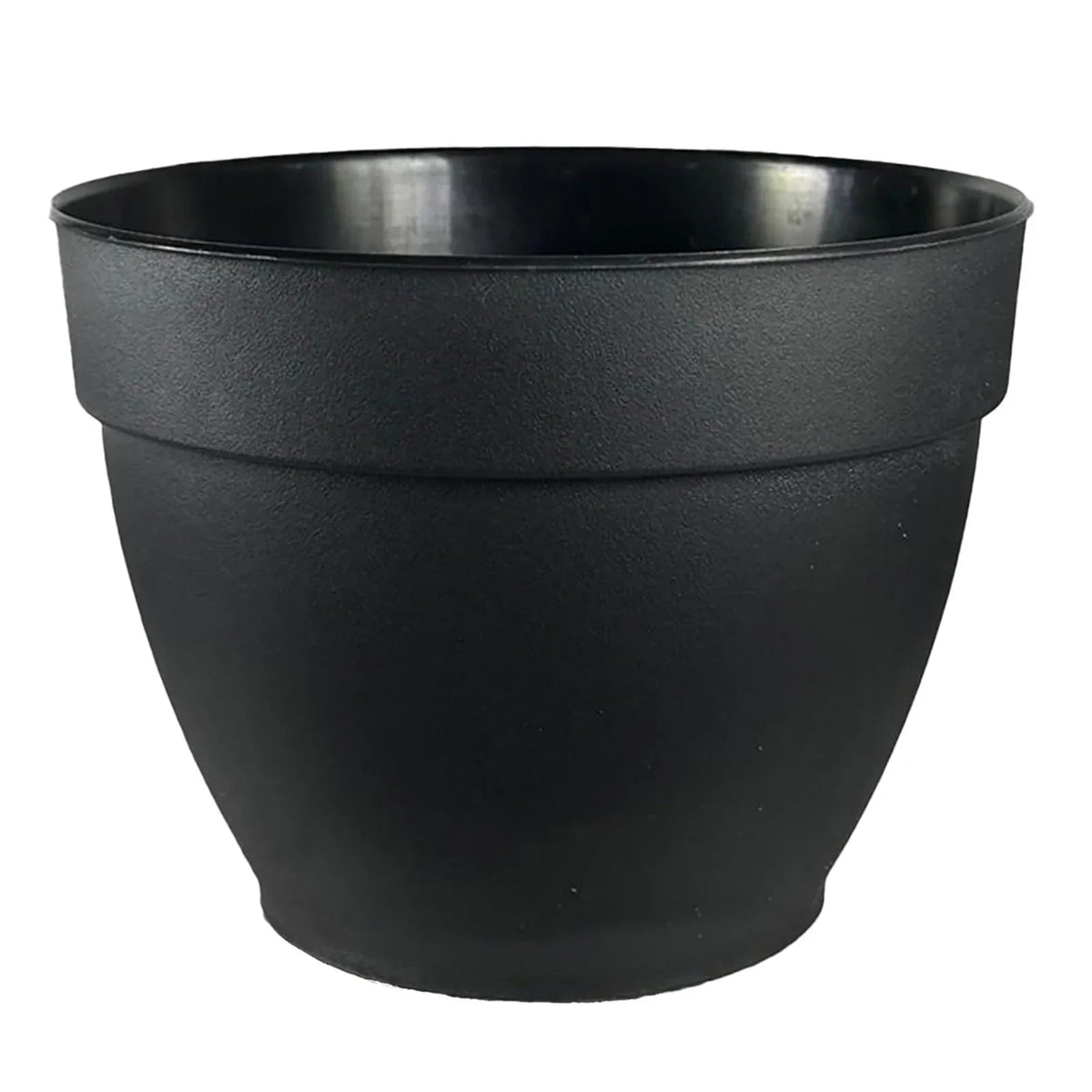 Jacinto 10 inch Black Recycled Plastic Planter with Drain Hole