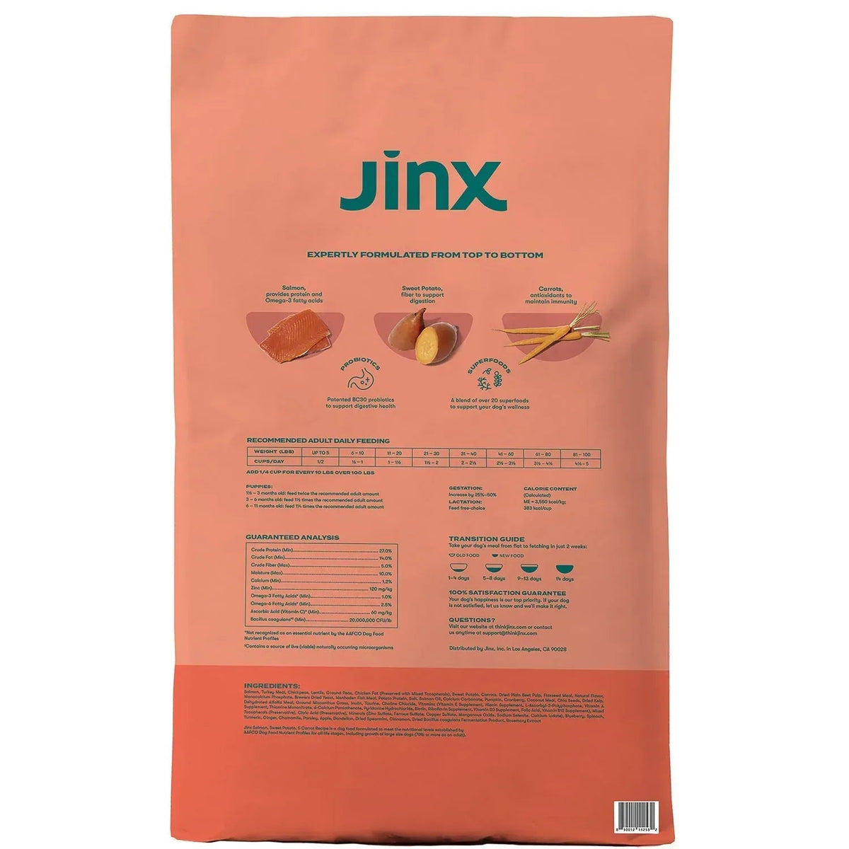 Jinx Salmon, Sweet Potato & Carrot Recipe, Grain Free Dry Dog Food, 23.5 lbs.