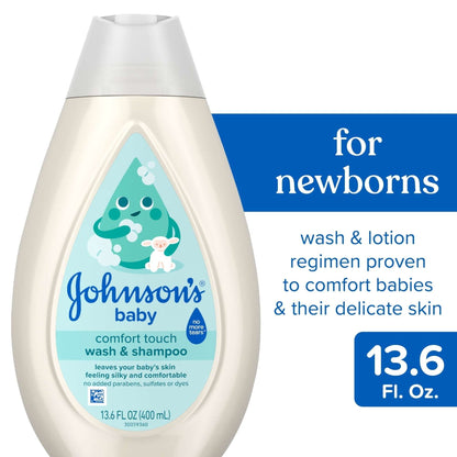 Johnson's Baby Comfort Touch Newborn Wash & Shampoo, 13.6 fl. oz