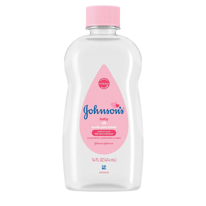 Johnson's Baby Body Moisturizing Oil, Liquid Mineral Oil for Baby Massage, Original, 14 fl oz