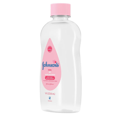 Johnson's Baby Body Moisturizing Oil, Liquid Mineral Oil for Baby Massage, Original, 14 fl oz
