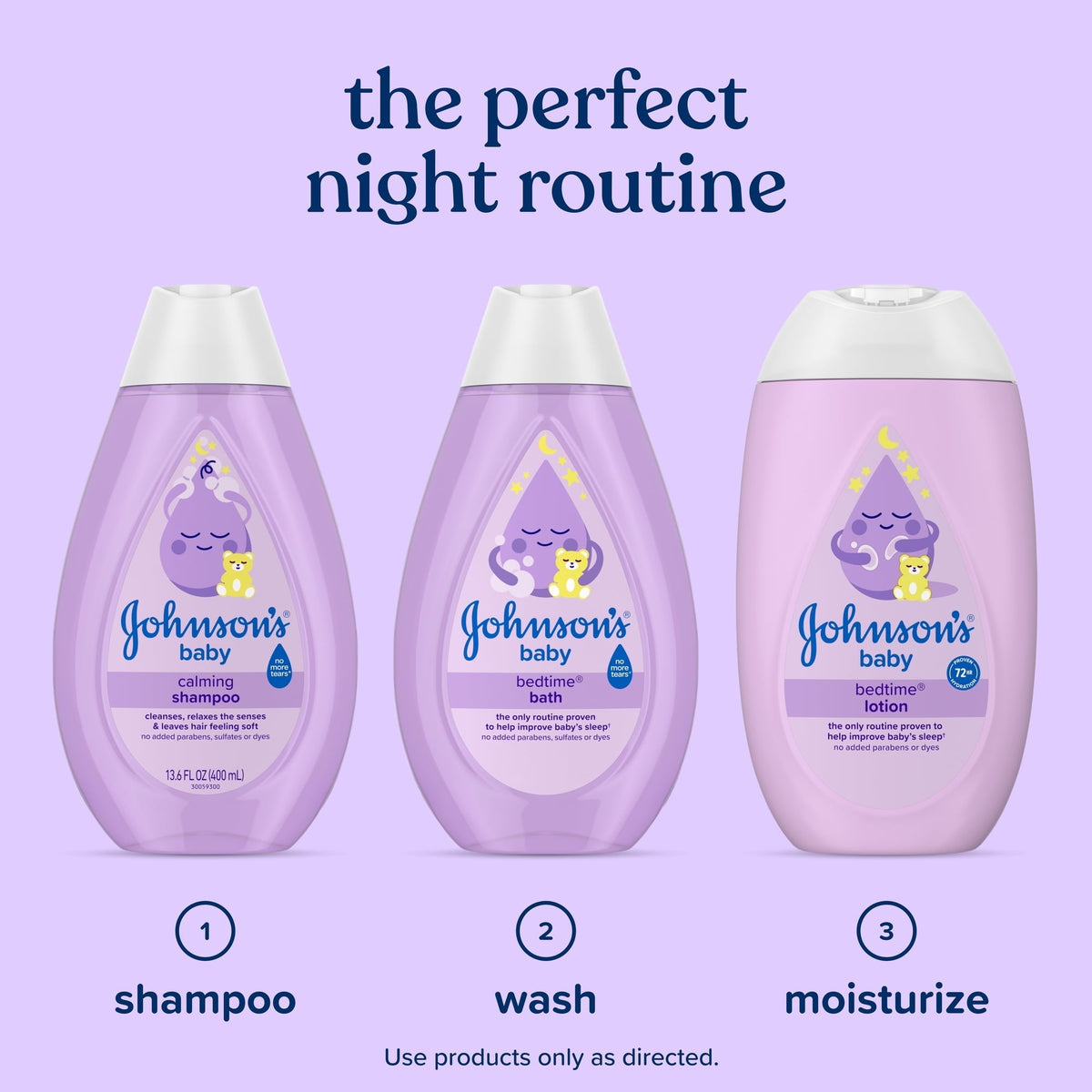 Johnson's Baby Moisturizing Bedtime Baby Lotion, Paraben-Free, 3.4 fl. oz