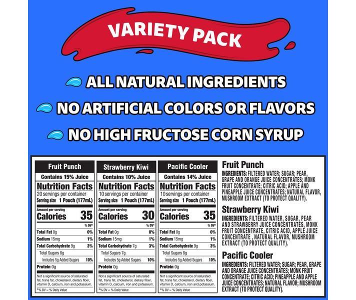 Capri Sun Juice Pouches, Variety Pack, 6 fl oz (40-pk)