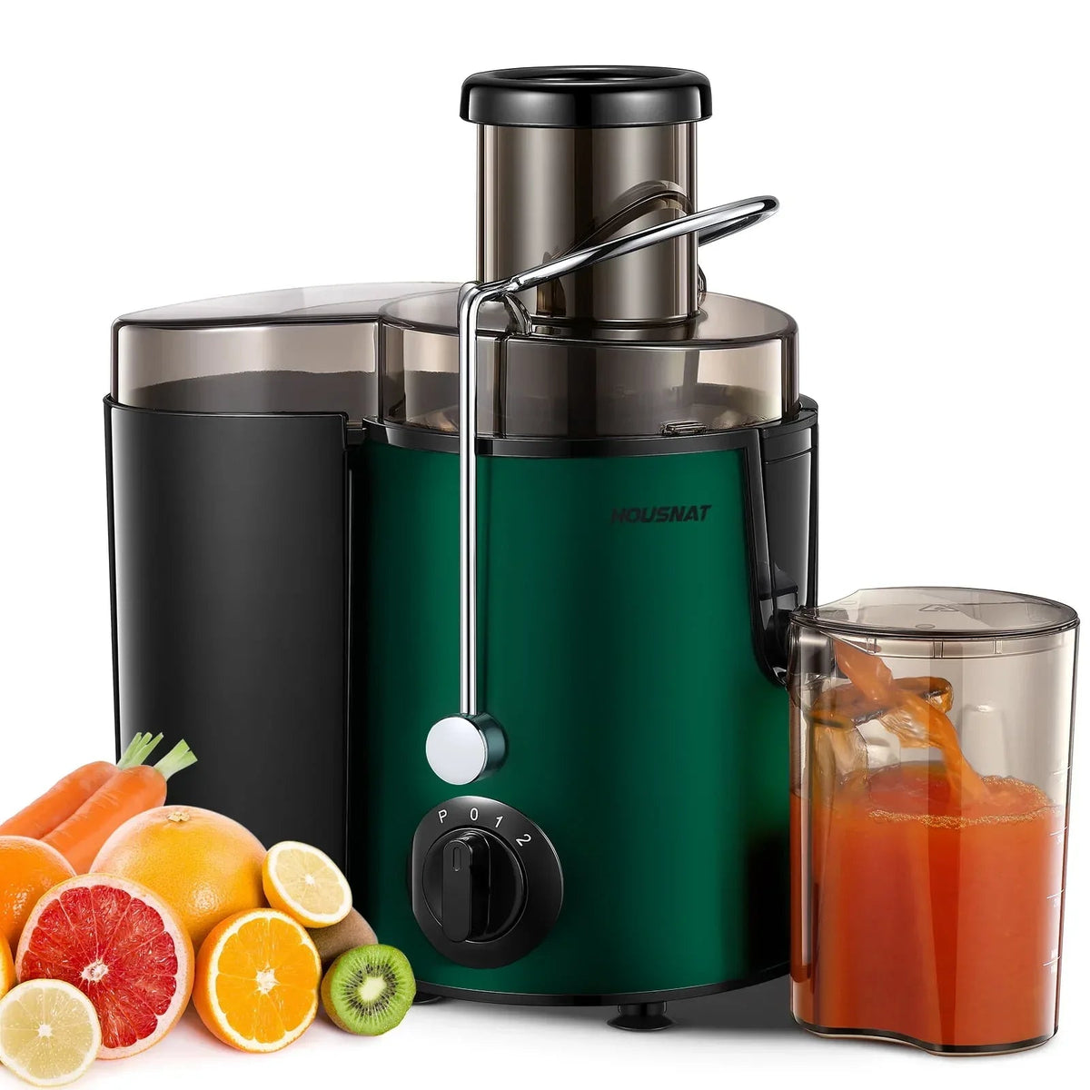 Juicer Machine with Wide Mouth 3" Feed Chute for Fruits and Vegetables, Black