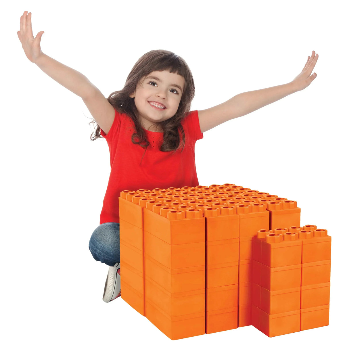 Jumbo Building Blocks - Black 48 pc Set for Kids Ages 3-8 for Indoor & Outdoor Play