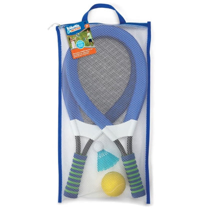 Kidoozie B*Active Backyard Jumbo Racket Set – Outdoor Sports Game with 2-21" soft Rackets, soft tennis ball, giant shuttlecock, & zippered storage Bag – Ages 3 Years+