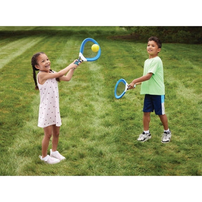 Kidoozie B*Active Backyard Jumbo Racket Set – Outdoor Sports Game with 2-21" soft Rackets, soft tennis ball, giant shuttlecock, & zippered storage Bag – Ages 3 Years+