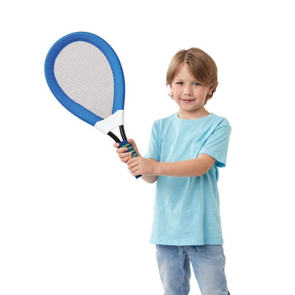 Kidoozie B*Active Backyard Jumbo Racket Set – Outdoor Sports Game with 2-21" soft Rackets, soft tennis ball, giant shuttlecock, & zippered storage Bag – Ages 3 Years+