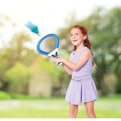 Kidoozie B*Active Backyard Jumbo Racket Set – Outdoor Sports Game with 2-21" soft Rackets, soft tennis ball, giant shuttlecock, & zippered storage Bag – Ages 3 Years+