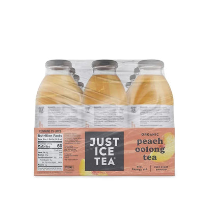 Just Ice Tea Organic Peach Oolong Tea, Bottles, 12 pk./16 fl. oz.