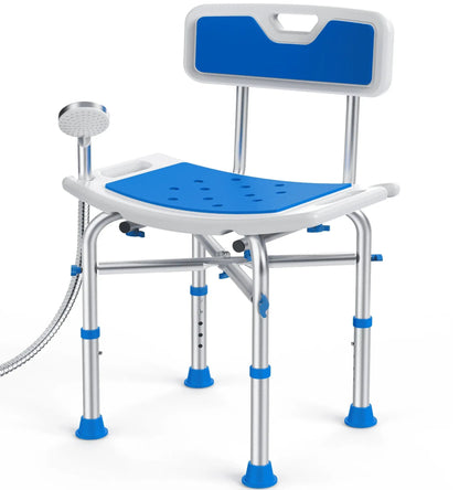 KEKOY Shower Chair with Back 500lb, Height Adjustable Bath Chair for Shower, Heavy Duty Bath Stool for Tub for Elderly, Senior, Handicap, Tool-Free Assembly
