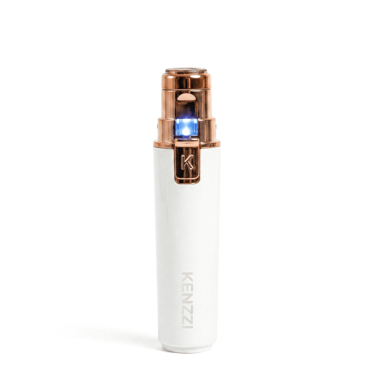 KENZZI 2-in-1 Rechargeable Facial Hair Remover and Eyebrow Shaver for Women, White and Rose Gold