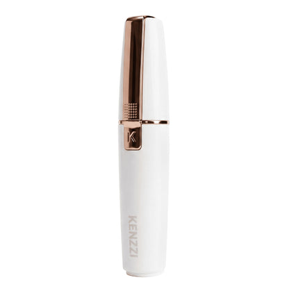 KENZZI 2-in-1 Rechargeable Facial Hair Remover and Eyebrow Shaver for Women, White and Rose Gold
